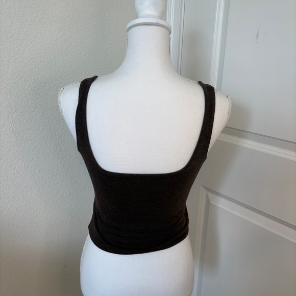 Express Body Contour Corset Boning Tank Top Brown Heathered Scoop Neck Medium - Picture 2 of 4